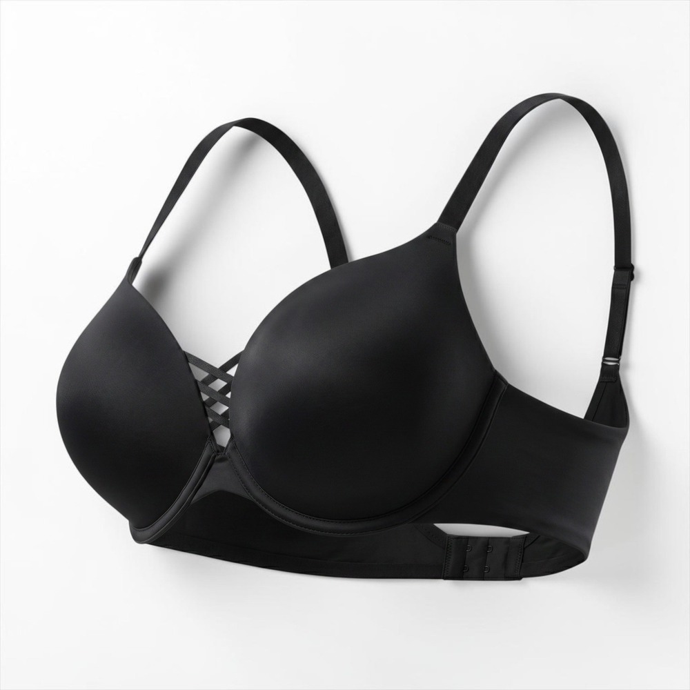 Torrid Curve Black 360 Back Smoothing Push-Up Plunge Strappy Bra 44C